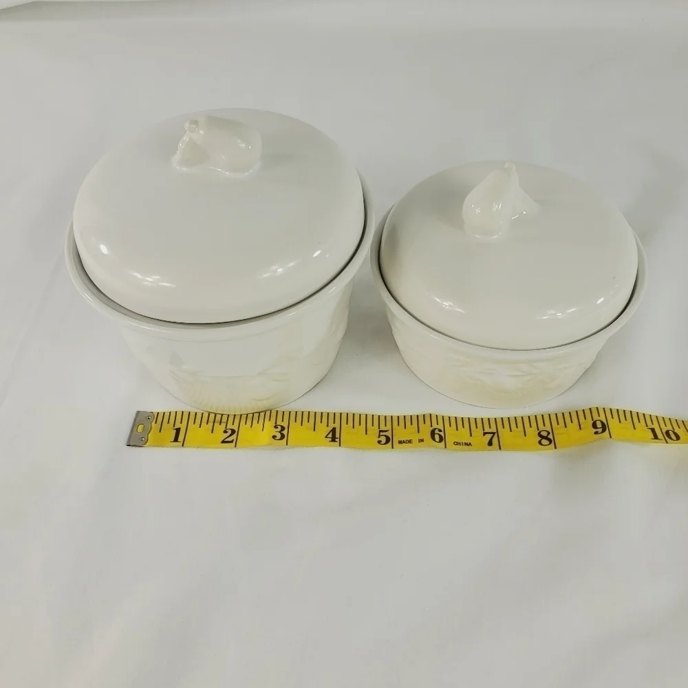 Vintage white Pear ceramic canister set
